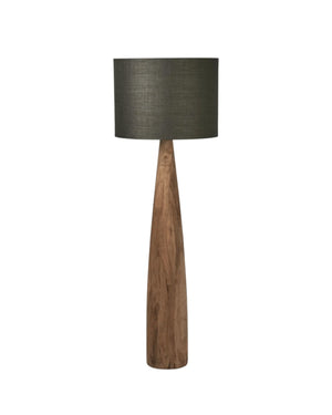 Tall Conical Mango Wood Floor Lamp