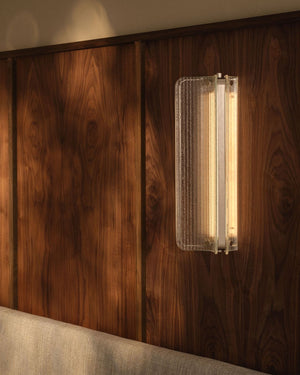 Textured Reeded Glass Column Wall Light