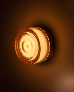 Amber Glass textured wall light