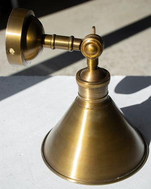 Traditional Antique Brass Shade Wall Light
