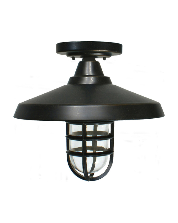 Antique Bronze Exterior Flush Mount Ceiling Light