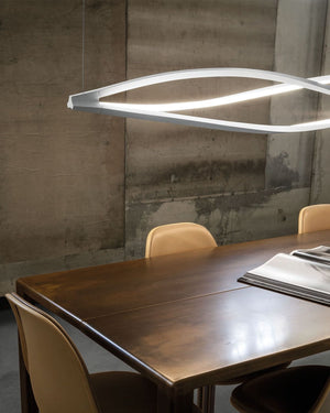 Twisted LED Linear Pendant Light | In the Wind