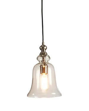 Vintage Glass Pendant Light in Silver