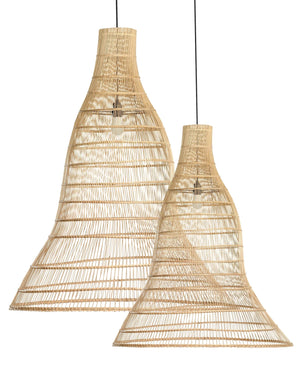 Wavy Cone Bamboo Pendant | Lizzi Two Sizes