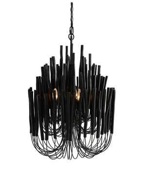 Wooden Hand Made Chandelier Small Black 