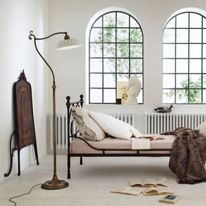 Italian Made Brass & Ceramic Traditional Floor Lamp