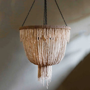 Natural Wooden Beaded Chandelier