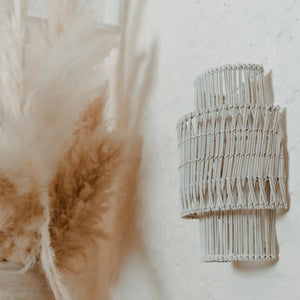 Tiered Rattan Weave Wall Light