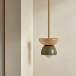 Suspended Terra Pendant Ceramic Dome | Solid Rod