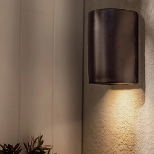Handmade Exterior Shimmering Ceramic Wall Light | Slate