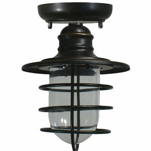 Antique Bronze Industrial Nautical Flush Mount Ceiling Light