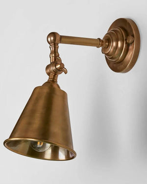 Adjustable Industrial Style Spotlight Brass Light Off