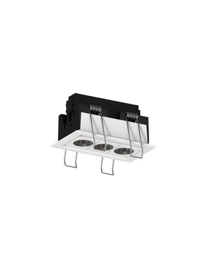 Linear downlight with 3 lights in white finish