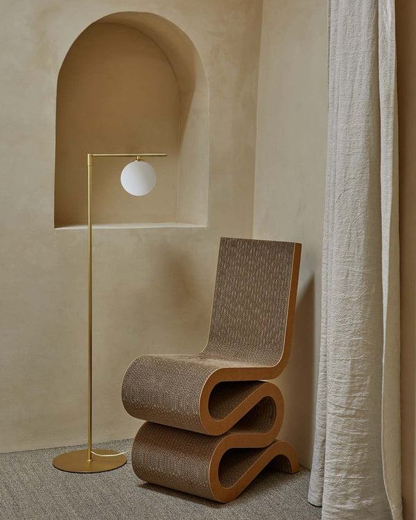 Adjustable Opal Orb Floor Lamp