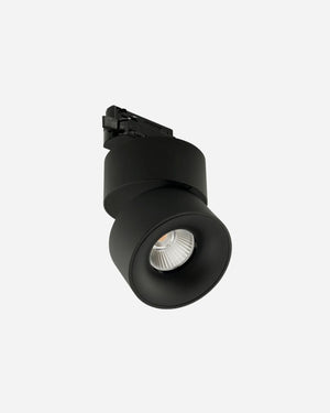 Black track spotlight on a white background