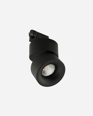 Black track spotlight on a white background