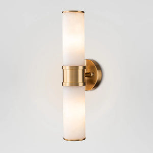 Alabaster and Brass Up & Down Wall Light