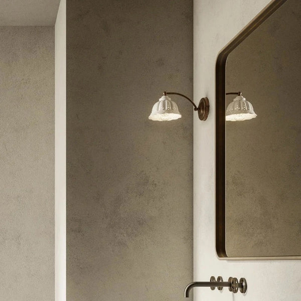 Antique Brass & Ceramic Wall Light