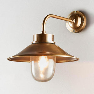 Antique Brass Exterior Light with Shade