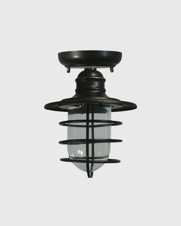 Antique Bronze Industrial Nautical Flush Mount Ceiling Light