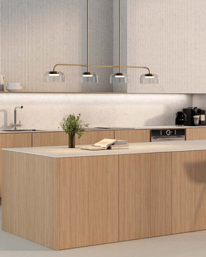 Rounded Glass Linear Pendant Light