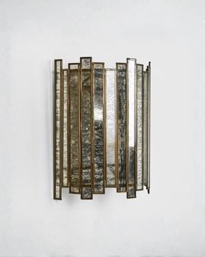 Art Deco Antiqued Mirror Sconce - Lighting Collective