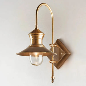 Art Deco Styled Shade Wall Light Dark Brass