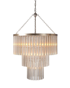 Art Deco Three - Tier Chandelier - Lighting Collective