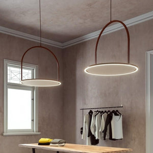 Acoustic U Hoop Pendant Light | Rust Brown | Lighting Collective