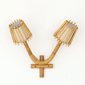 Natural Bamboo Double Wall Light