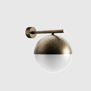 Outdoor Antique Brass Spherical Wall Light