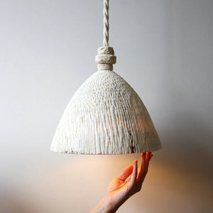 Fossil Coral Cone Hanging Pendant