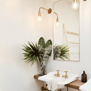 Vintage Solid Brass Exposed Wall Lamp
