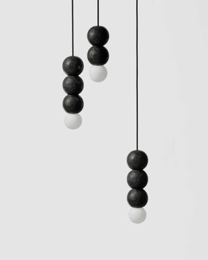 Cluster of Black Lava Pendants