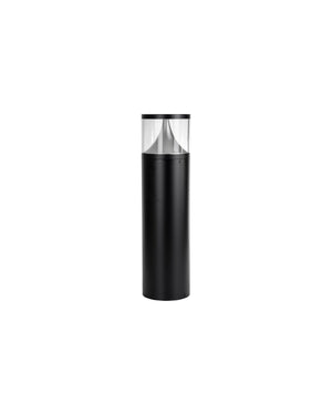 Black LED IP65 Bollard Light, 600mm tall, with a clear head over a flared reflector cone.
