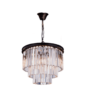 Bronze Crystal Drop Chandelier - Lighting Collective