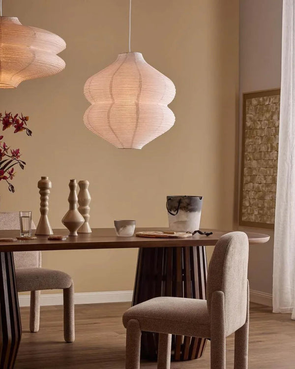 Ribbed Paper Pendant Small