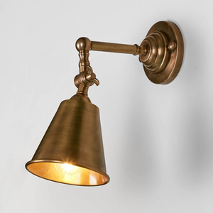 Adjustable Dark Brass Wall Spotlight