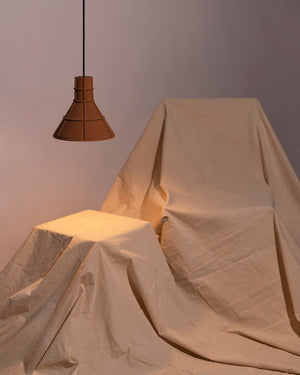 Cast Earth Ribbed Cone Pendant | Nongzao