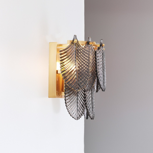 Charcoal Glass Leaf Wall Sconce | Lighting Collective