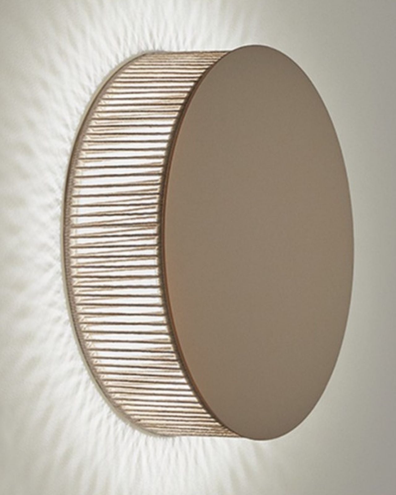 Circular Beige Cotton Thread Wall Light | Lighting Collective