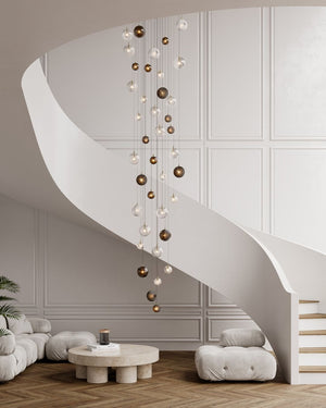 Circular Shiny and Matte Crystal Pendant | Star - Lighting Collective