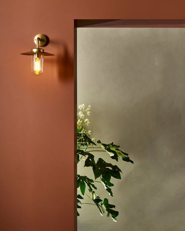 Classic Natural Brass Exterior Bracket Wall Light