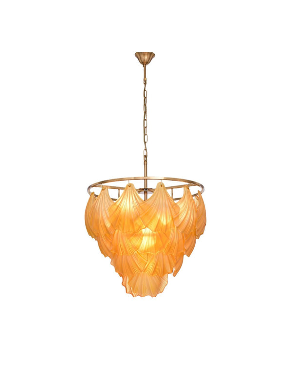 Coastal Luxe Amber Glass Chandelier