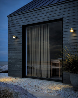 Coastal Grade Small Scandinavian Exterior Wall Light Brass Lighting Collective outside