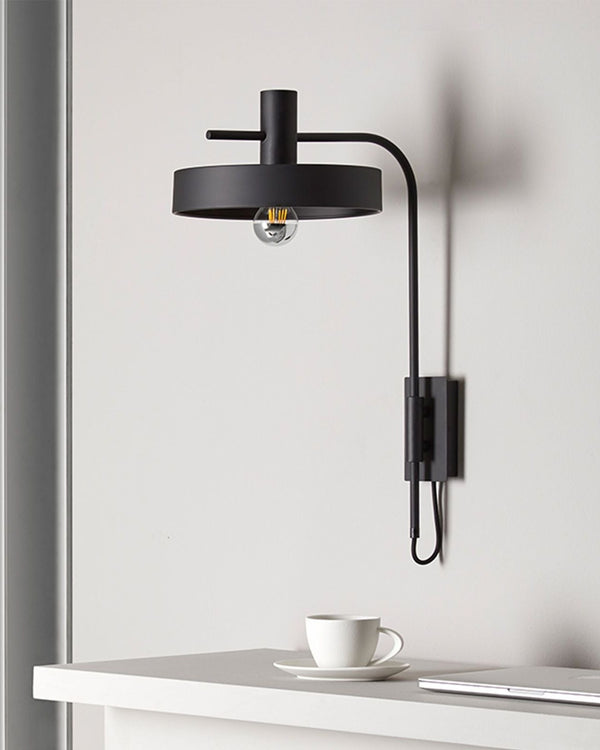 Contemporary Black Curved Wall Light | SALE