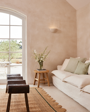 Contemporary Plaster Wall Light in Mediterranean Style Living Room