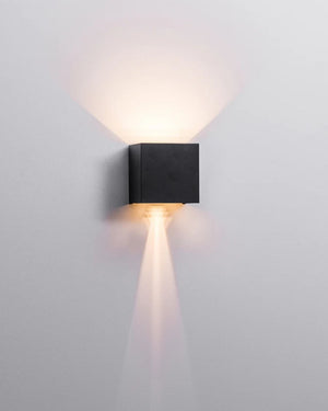 Contemporary Square Mount Wall Light | Black | Installed