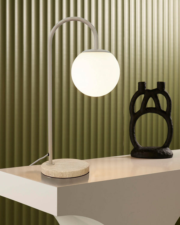 Contemporary Travertine Table Lamp