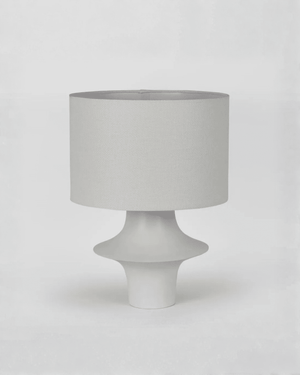 Contemporary White Resin Table Lamp light off | Lighting Collective